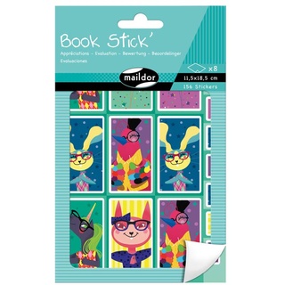 Maildor AE112O Book Stick ́ Heft (mit 8 Bögen in Format DIN A6, 11, 5 x 18, 5 cm, 94 Etiketten, ideal für die Schule) 1 Heft, Bewertung