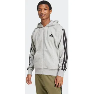 adidas Essentials 3-Streifen Sweatjacke Herren Medium Grey Heather/Black XXL