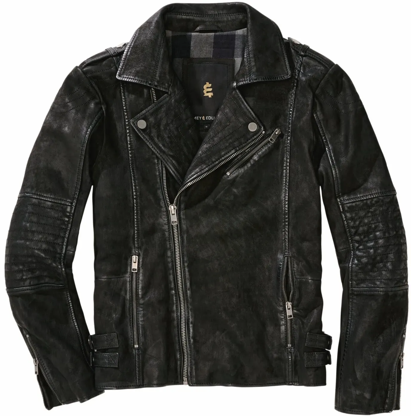 Gewaschene Bikerjacke - 48