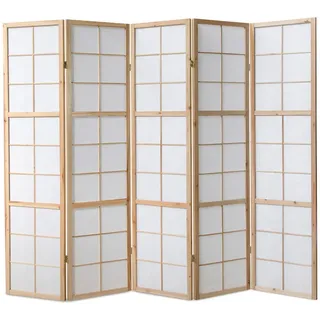 Homestyle4u Paravent Braun, 220x175 cm 169