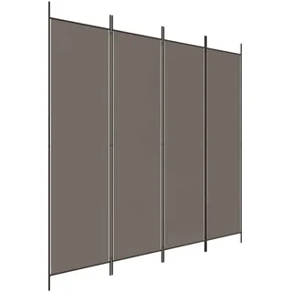 vidaXL 4-tlg. Paravent Anthrazit 200x200 cm Stoff