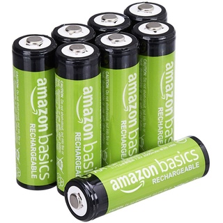 Amazon Basics AA-Batterien, wiederaufladbar, vorgeladen, NiMh, 8 Stück (Aussehen kann variieren)