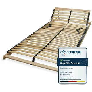 Sleepneo Lattenrost 140x200, Kopfteil verstellbar, Ergonomischer 7 Zonen Lattenrost, Buchenholz, 28 Latten, Hergestellt in Deutschland,Selbstmontage,bis 150Kg