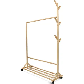holz4home® Garderobenständer Rollbar