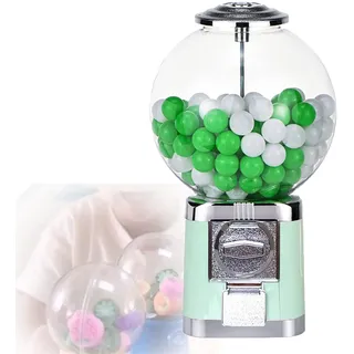 LwiftGal Kaugummiautomat, Süßigkeitenautomat für 3,2 cm große Bälle mit Schlüsseln, transparenter Dosenkörper, ohne Bälle und Münzen, für Geburtstage, Kinderpartys, Spielhallen, Zuhause,Macrongreen