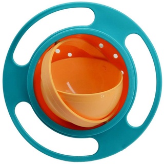 Koowaa Cute Baby Bowl 360 ° drehbare, auslaufsichere Schüssel Gyroscopic Bowl mit Deckel für Baby-Kinder Vermeiden Sie das Verschütten von Lebensmitteln mit lustigem Spielzeug-Baby-Geschirr