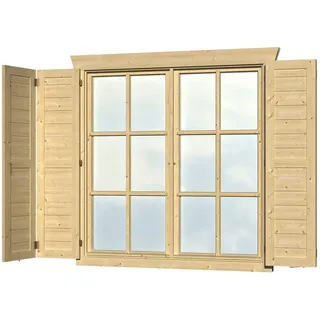 Skanholz Fensterladen, für 2 Einzelfenster á 57,5x123,5cm aus der 28 und 45 mm-Serie beige