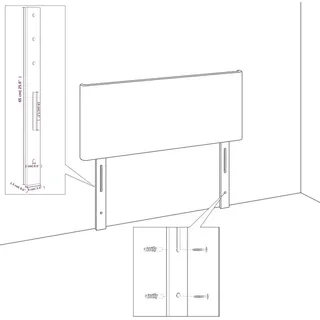 vidaXL Kopfteil mit Ohren Dunkelgrau 163x16x118/128 cm Samt