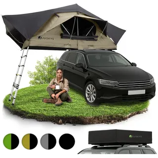 Juskys Autodachzelt Lago 140 x 240 cm Schwarz / Khaki