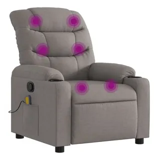 vidaXL Massagesessel mit verstellbarer Rückenlehne und Liegefunktion Polyester 147 x 80,5 x 0 cm Taupe