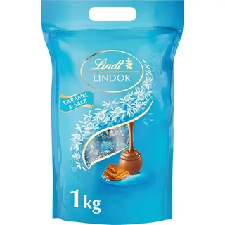 Lindt Lindor XXL Beutel Caramel Salz Schokolade Karamell 78 Pralinen - 1kg