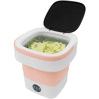 12L Camp Mini Waschmaschine Mobile Tragbare faltbare mit großer Kapazität 30 * 30 * 33 cm Portable washing machine Reisewaschmaschine, Wohnwagen Wohnmobile Geringer Wasser Energieverbrauch (Rosa)