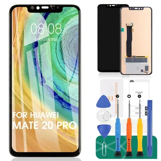 TFT Ersatz-LCD-Display für Huawei Mate 20 Pro, LYA-L09 LYA-L29, Touch-Kits ohne Rahmen (schwarz, nicht gebogener Bildschirm, kleinerer Displaybereich, kein Fingerabdruck)