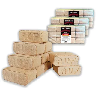 PINI Holzbriketts 100% Buche Hartholzbriketts RUF Kamin Ofen Grill Feuerstelle Brennholz, 20 kg