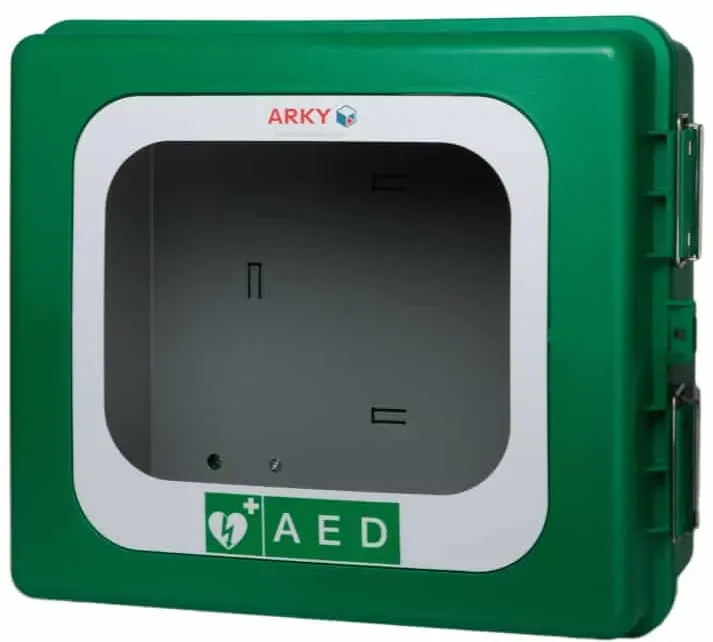 ARKY - Defibrillator Außenschrank in grün - mit Alarm und Heizung