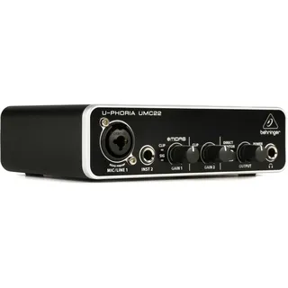 Behringer UMC22 Audiophiles 2x2 USB Audio Interface mit Midas Mic Vorverstärker