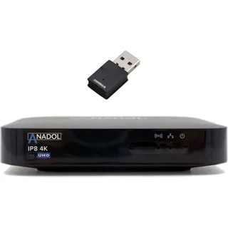 Anadol IP8 4K UHD IP-Receiver mit 300 MBit/s WLAN Stick E2 + Define OS, baugleich zu Octagon SX988)