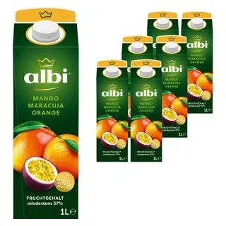 albi Saft Mango Maracuja Orange, je 1 Liter, 6 Stück