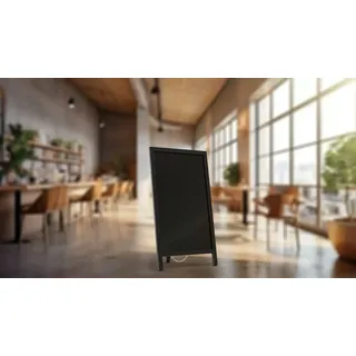 ALLboards Kundenstopper 78x44 cm, Einseitige Tafel, Schwarze Kreidetafel, Restaurant-Tafel, SCHWARZ