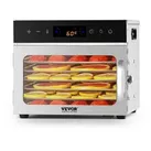 VEVOR Dörrgerät Dörrautomat 6 Edelstahlschalen, elektrischer 400 W Futtertrockner mit einstellbarer Temperatur, Gefriertrockner für Trockenfleisch