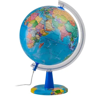 TOPGLOBE 20cm Leuchtglobus - Englische Karte - Schülerglobus Moderne Politische Weltkugel – pädagogische/geografische