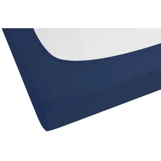 Spannbettlaken Jersey-Baumwolle 180 x 200 - 200 x 200 cm blau