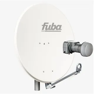 Fuba DAL 802 W Sat Anlage Antenne Schüssel Spiegel Twin LNB DEK 217 2 Teilnehmer Alu Sat-Schüssel/Sat-Spiegel weiß - Fuba DEK 217 Twin LNB für 2