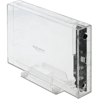 DeLock External Enclosure for 3.5" SATA HDD USB Type-C Buchse, Laufwerksgehäuse - Externes Gehäuse für