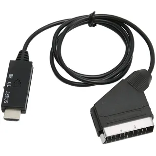 Dpofirs SCART zu HDMI Konverter Adapter, Audio Video Konverter Scaler Adapter mit HDMI, VHS VCR DVD, SCART HDMI Konverter Adapter, SCART zu HDMI Konverter Unterstützung 720p 1080P