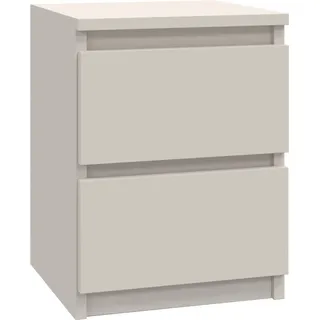 Topeshop CDF Nachttisch M2 Malwa, Nachtschrank Farbe: Beige Ideal für Schlafzimmer, Kinderzimmer, Teenager Einfache Montage Zwei geräumige Schubladen