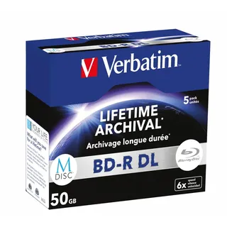 Verbatim M-Disc BD-R Blu-Ray 50GB 6x Speed, Jewel Case