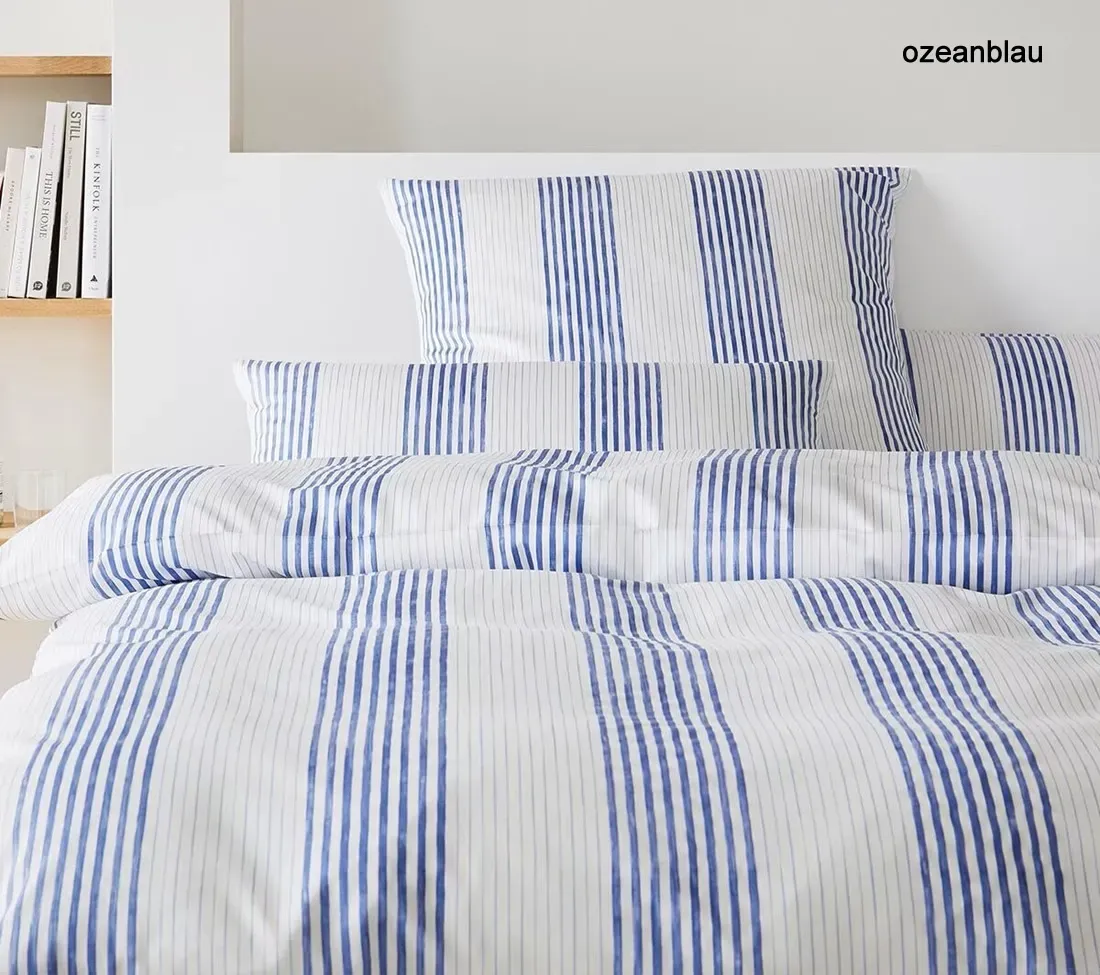 Elegante Bettwäsche Capri - 135x200 cm + 40x80 cm	ozeanblau