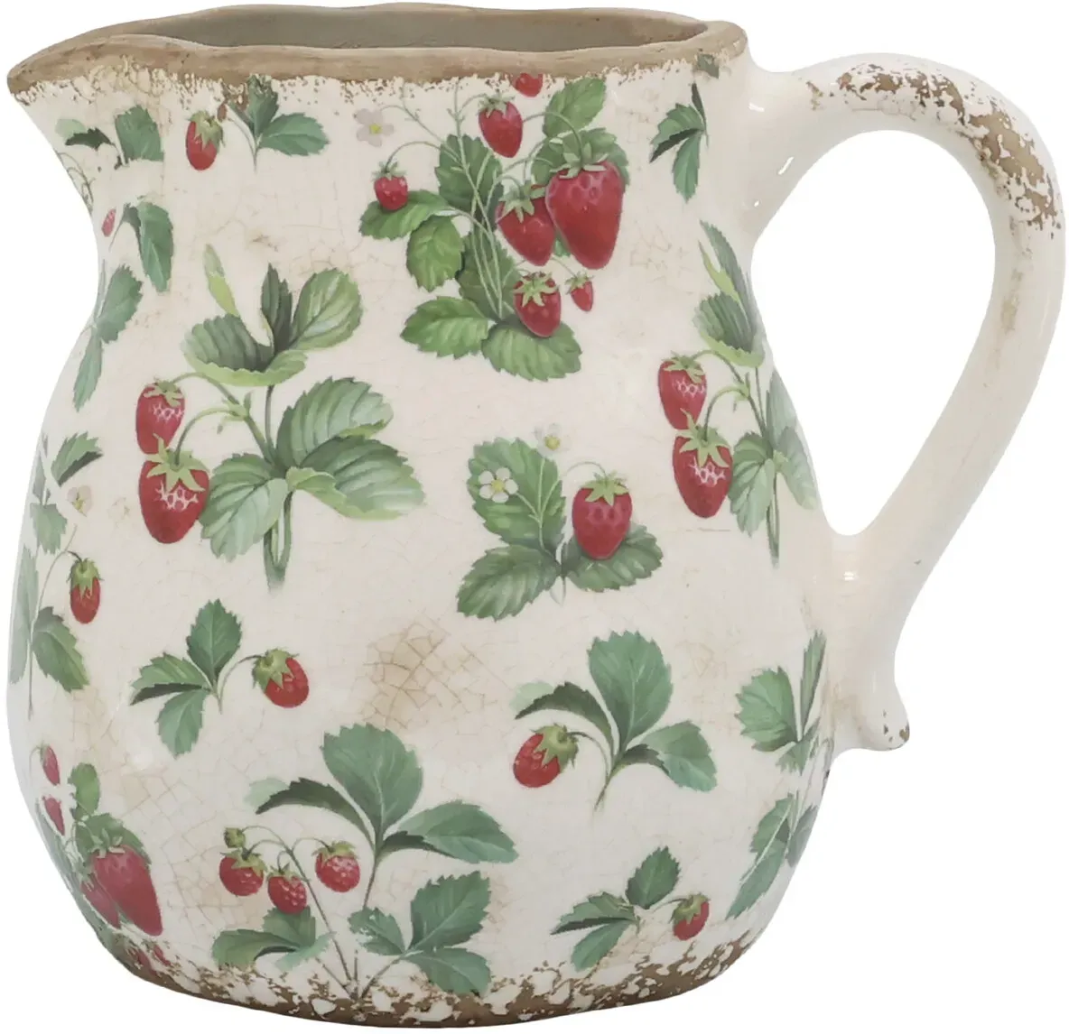 Chic Antique Fraises KeramikKanne mit Erdbeer-Motiv, 15 cm, Ø16 cm