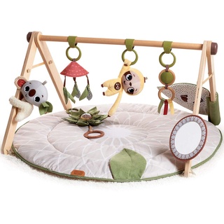 Tiny Love Luxe Developmental Gymini, Spielmatte Baby Holz mit Musik, 0+ Monate, Spieldecke Baby, 20 Aktivitäten, musikalisches Spielzeug zum Mitnehmen, Premiumstoffe, 12-Meilen-Karten, Boho Chic