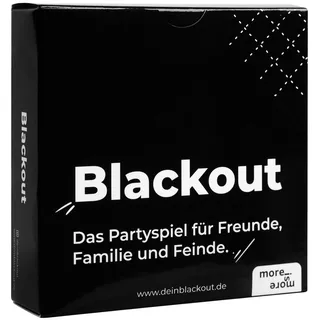 more is more Blackout | Partyspiel - Kartenspiel für Freunde & Familie, Trinkspiel mit 55 Karten, kreatives Wortspiel, Spiel für Spieleabend, Geburtstag, Silvester, JGA, Festival, ab 16 Jahren