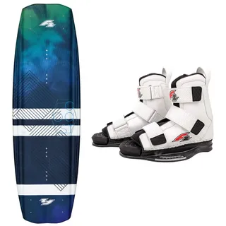 F2 Set Wakeboard Coast Ocean 138cm mit Wakebindung Team Boot L/XL