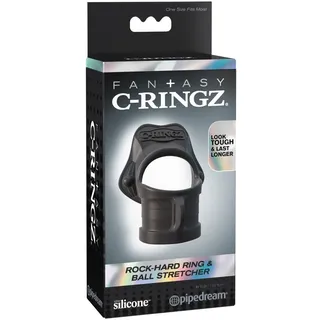 FANTASY C-RINGZ Pipedream Fantasy C-Ringz Rock Hard Ring & Ball Stretcher, Black, 5 cm