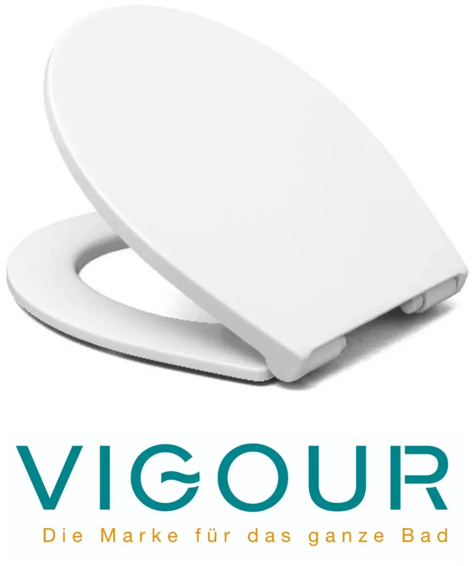 VIGOUR One WC-Sitz ohne Absenkautomatik mit Edelstahlscharniere, weiß