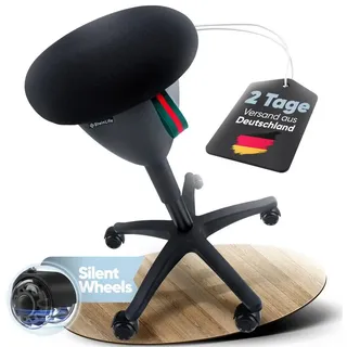 Steinlife Arbeitshocker Ergonomisch [TESTSIEGER] Bürohocker Höhenverstellbar schwarz