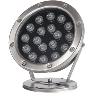 Strahler Unterwasser IP68 Wasserdicht Niederspannung Led Unterwasserlicht Material: Rostfreier Stahl Einstellbarer Winkel Schwimmbad Scheinwerfer für Unterwasser, Springbrunnen, Teich(Warmweiß,18W(24V