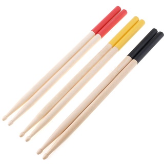 OriGlam 2 Stück 5A Drumsticks, 5A Ahornholz Drumsticks, rutschfeste Drumsticks, 5A Holzspitze Ahornholz Drumstick für Erwachsene (Gelb)
