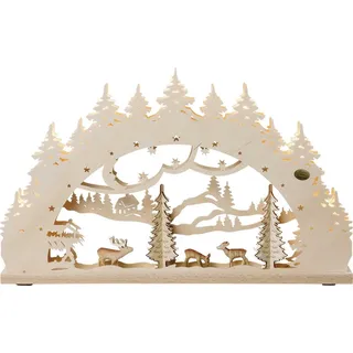SAICO Original Lichterbogen 3D-Lichterbogen "Wald" mit geschnitzen Figuren,7-flammig elektrisch