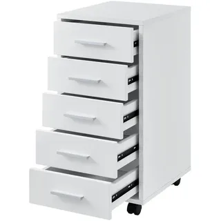 [en.casa] Stockholm Rollcontainer 63 x 33 x 38 cm weiß