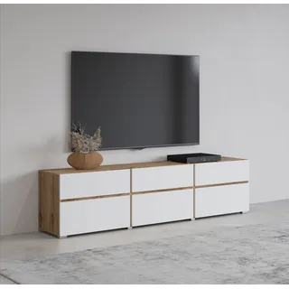 INOSIGN »Cross, moderne grifflose TV-Kommode,3 Klappen/3 Schubkästen«, Breite 180 cm, TV-Schrank mit viel Stauraum, TV-Board