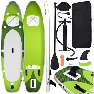 vidaXL SUP-Board-Set Aufblasbar 330 x 76 x 10 cm grün