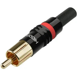HICON HI-CM03-RED Cinch-Steckverbinder Stecker, gerade Polzahl: 2 Schwarz, Rot 1St.