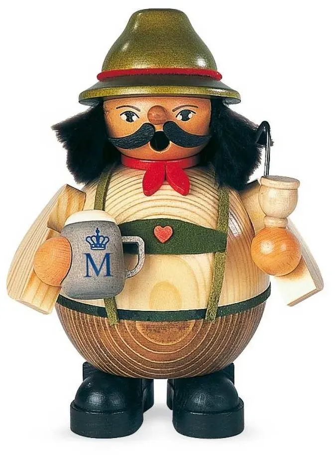 Müller Erzgebirge Räuchermann klein Bayer auf Oktoberfest 12 x 14 cm