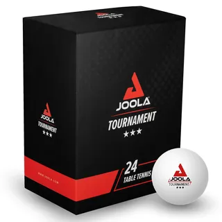 Joola Tischtennisbälle Tournament Selektierte 40+mm Durchmesser, 3-Stern Premium Tischtennis Bälle Indoor und Outdoor Kompatibel, Weiß, 24 Stück