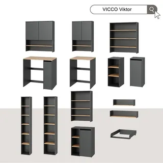 Vicco Waschmaschinenschrank Viktor, Anthrazit/Goldkraft Eiche, 68 x 100.4 cm
