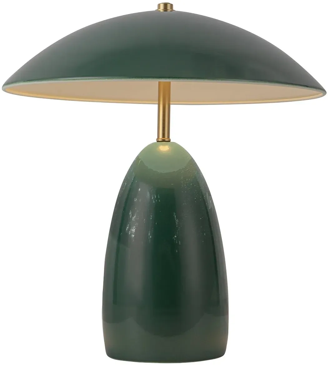 Elstead Lighting Poppy LED Tischleuchte Piniengrün dimmbar Warmweiß